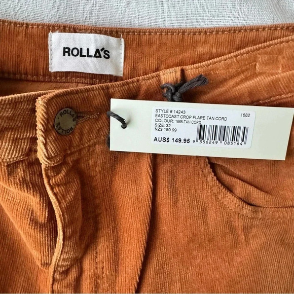 ROLLA’S EASTCOAST CROP FLARE High Rise Flare in Tan Corduroy Size 32 - Picture 8 of 14